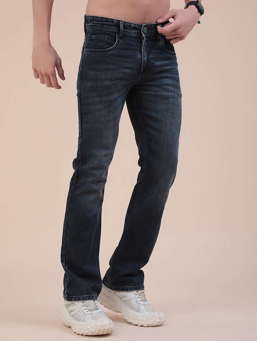men washed mid rise bootcut jeans - 22338819 -  Standard Image - 2