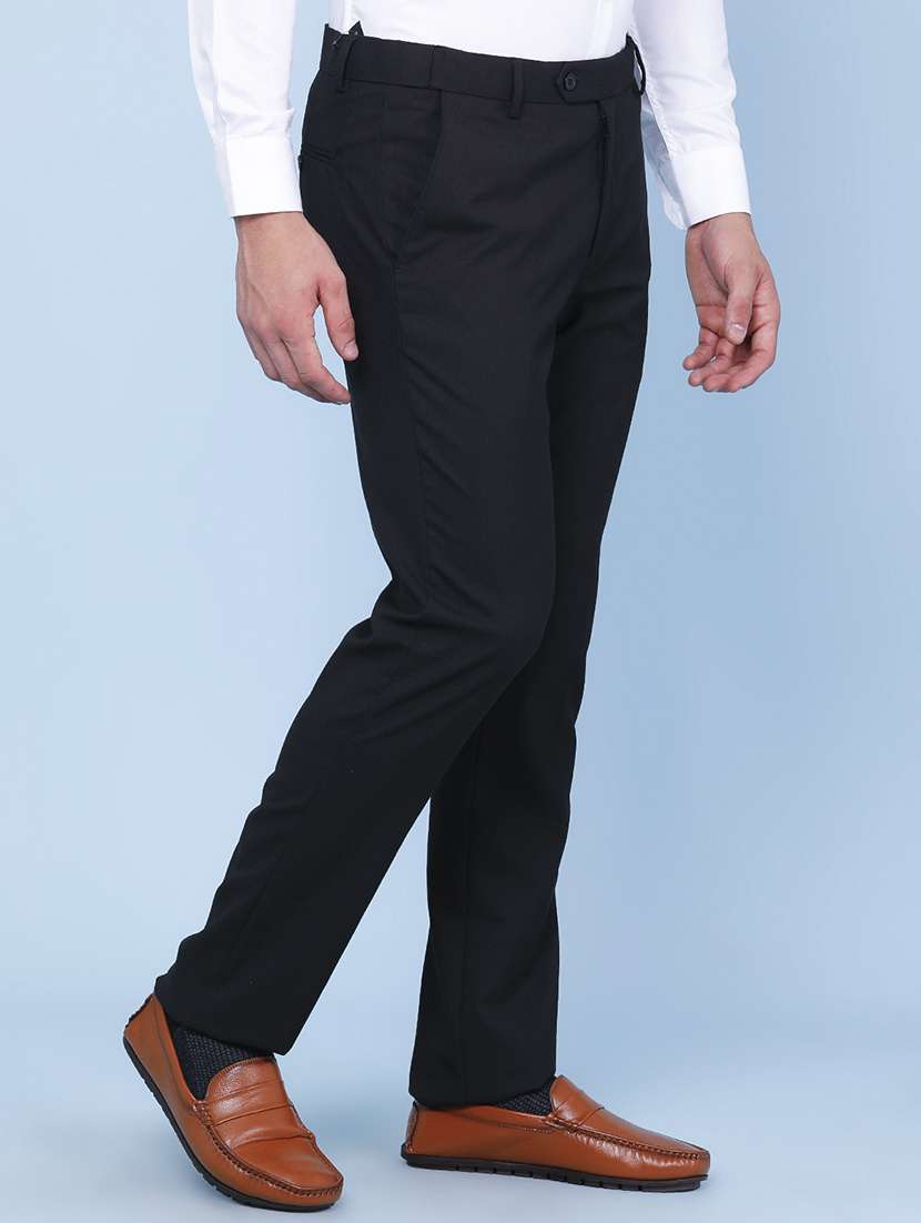 men solid mid rise slim fit formal trouser - 22338841 -  Standard Image - 2