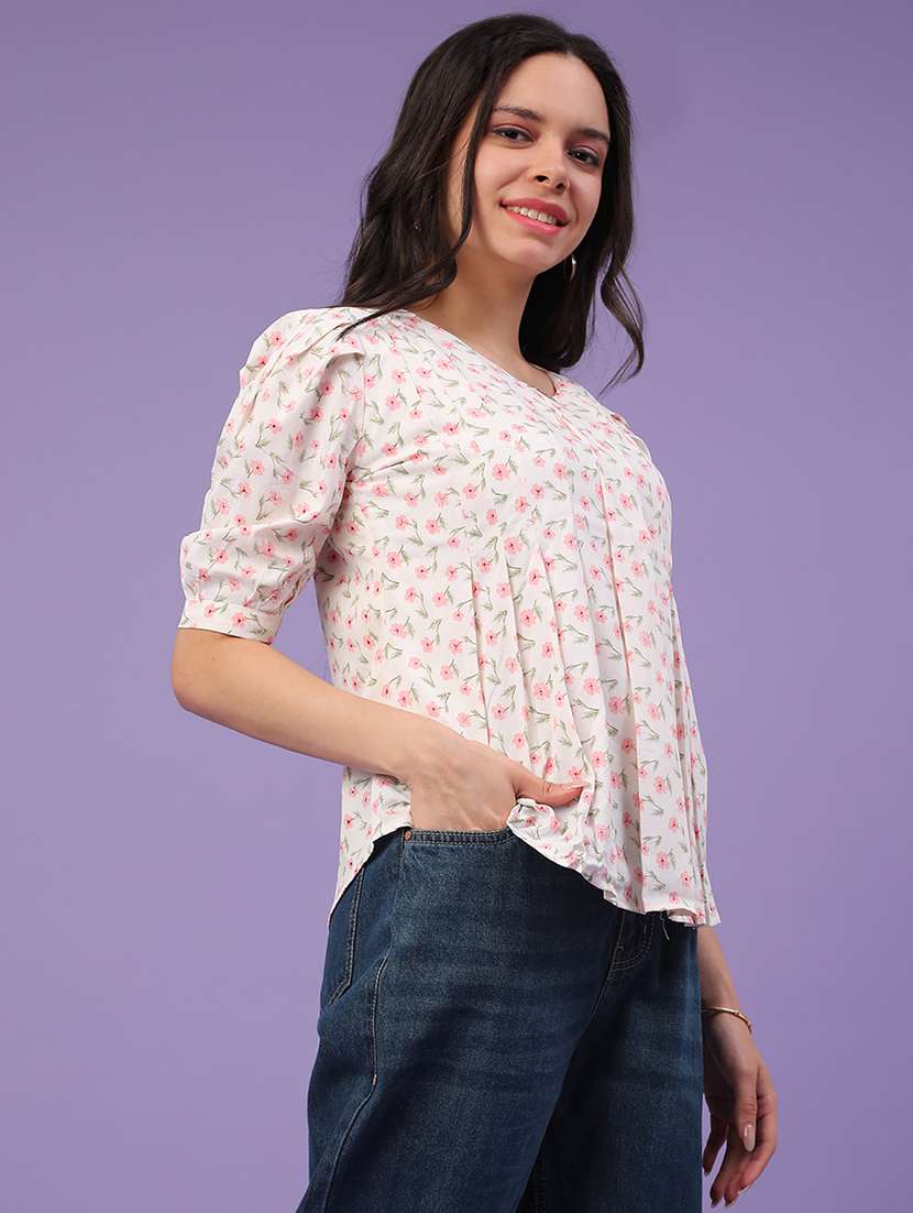 Women Printed Round Neck Top - 22338853 -  Standard Image - 2
