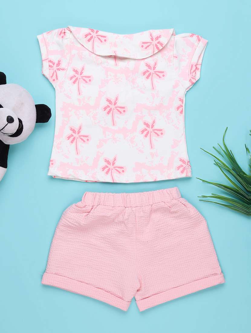 pink cotton combo infant twin set - 22338893 -  Standard Image - 2