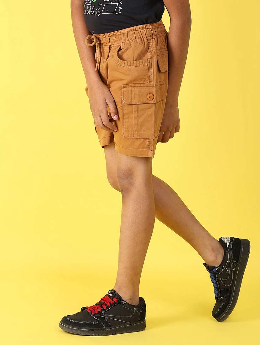 khaki cotton shorts & three fourth - 22338930 -  Standard Image - 2