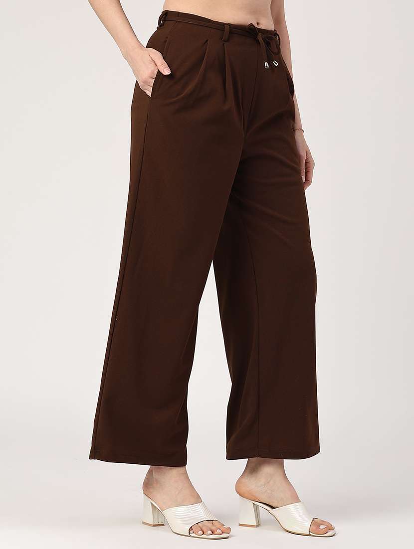 women solid mid rise tapered pants - 22338941 -  Standard Image - 2