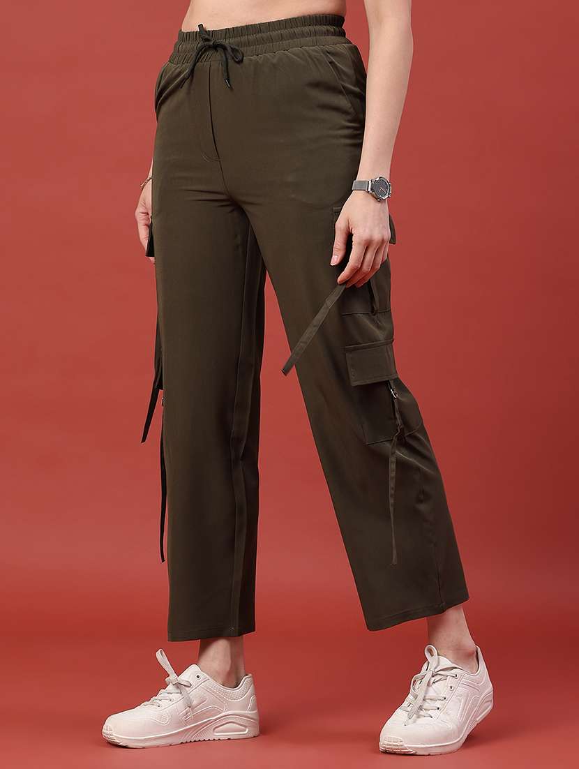 women solid mid rise cargo pant - 22338943 -  Standard Image - 2