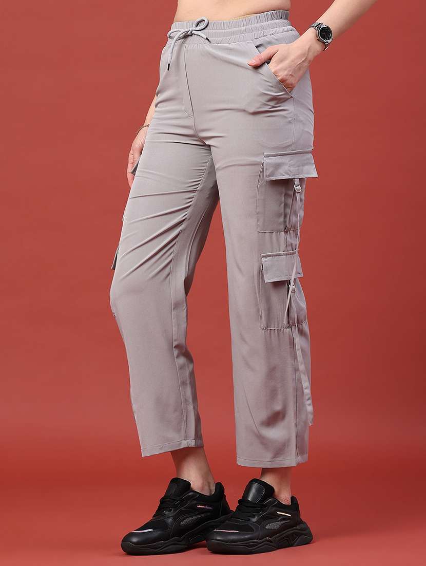 women solid mid rise cargo pant - 22338944 -  Standard Image - 2