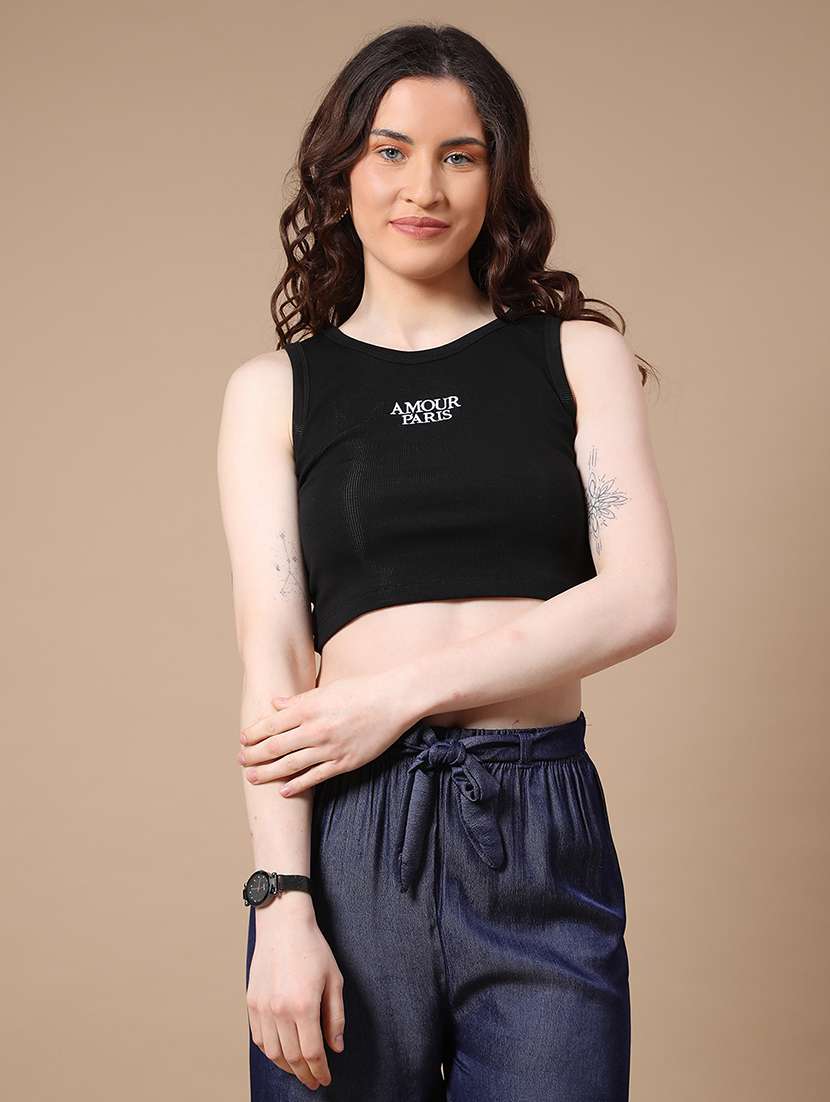 Black Cotton Tank Top - 22338971 -  Standard Image - 2