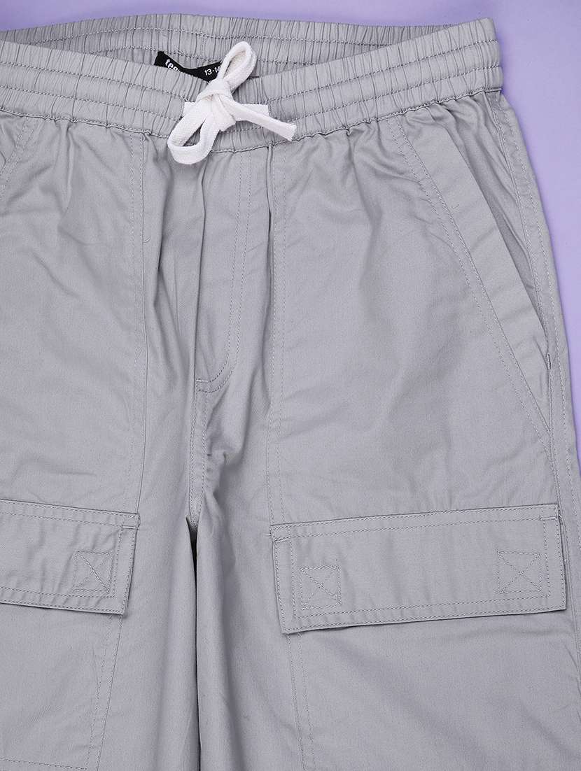 boys solid mid rise cargo - 22338981 -  Standard Image - 2