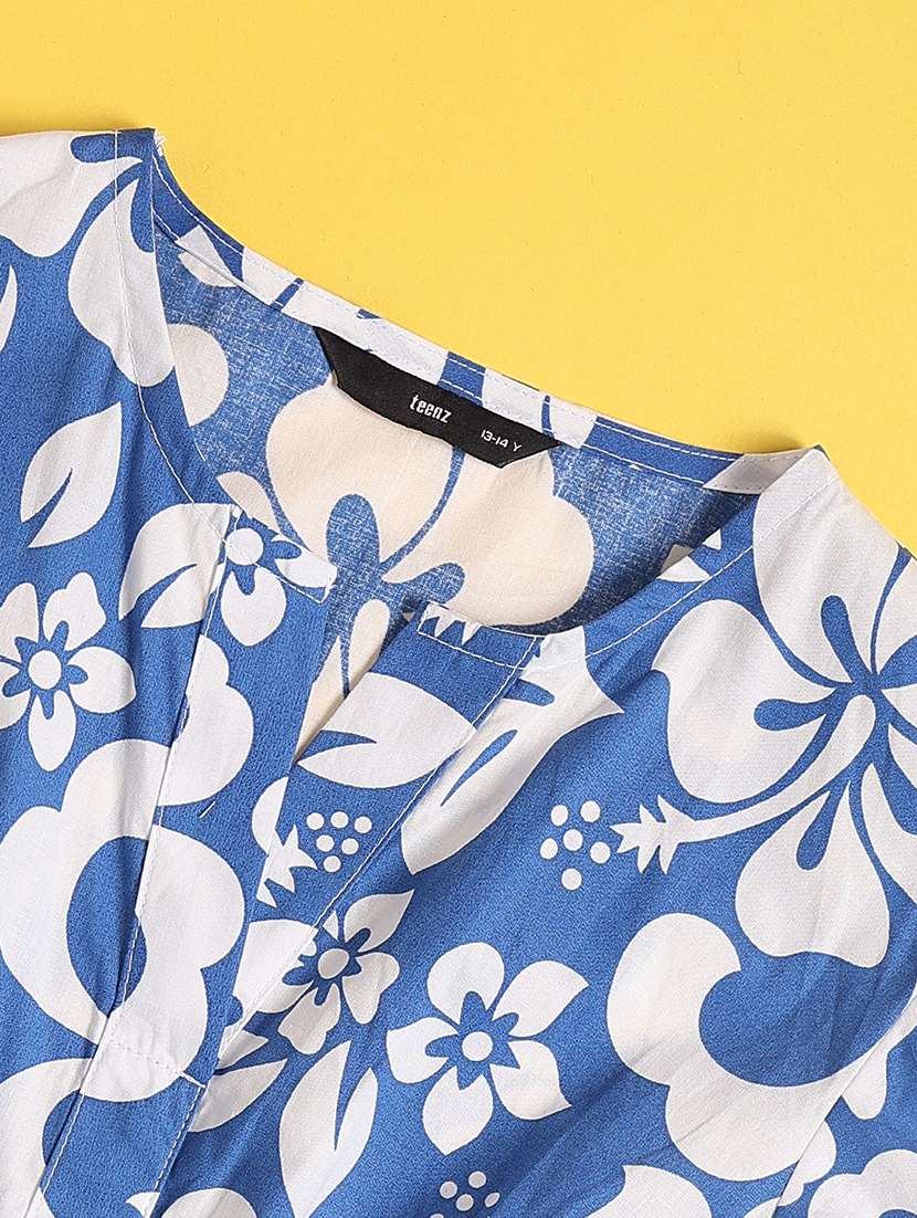 blue cotton fit & flare dress - 22338991 -  Standard Image - 2