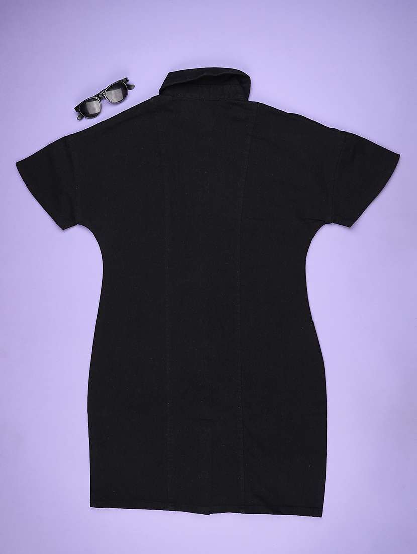 Black Cotton Frock - 22338998 -  Standard Image - 2