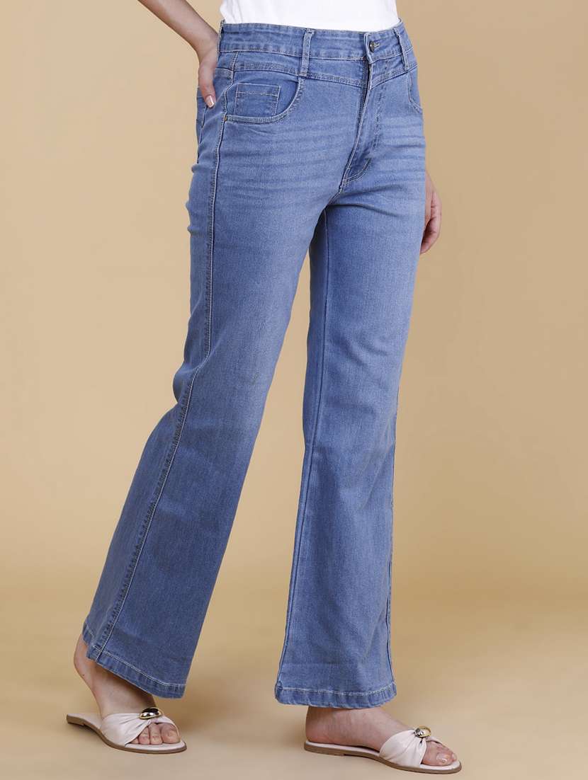 women solid high rise bootcut jeans - 22339116 -  Standard Image - 2