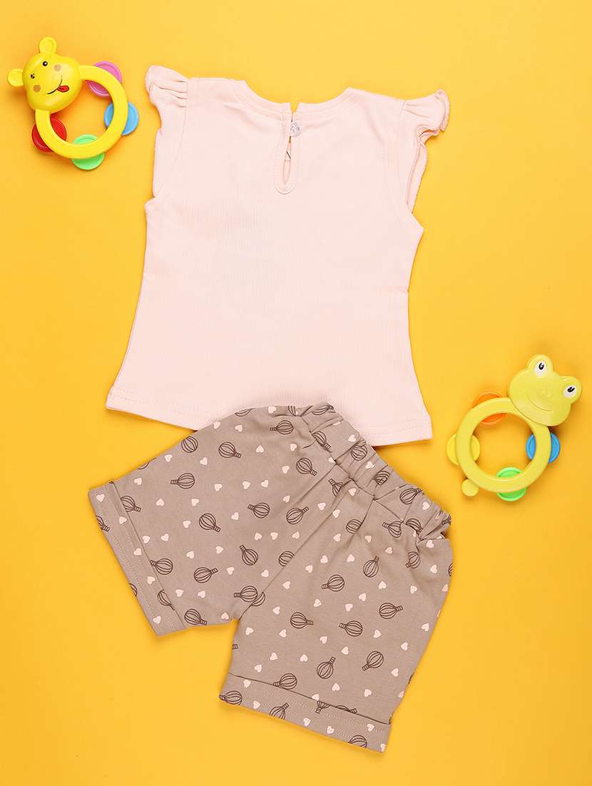peach cotton combo infant twin set - 22339129 -  Standard Image - 2