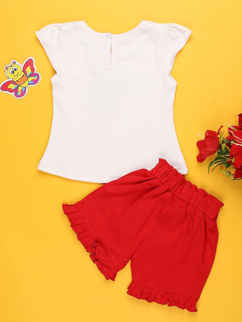 off white cotton combo infant twin set - 22339137 -  Standard Image - 2