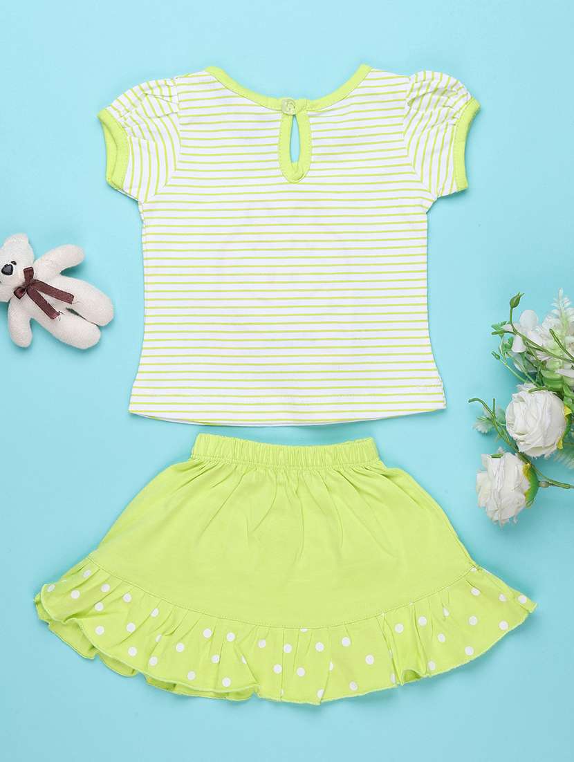 green cotton combo infant twin set - 22339144 -  Standard Image - 2