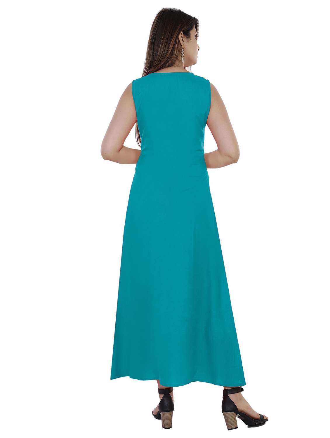 women solid sleeveless a-line kurta - 22339269 -  Standard Image - 2