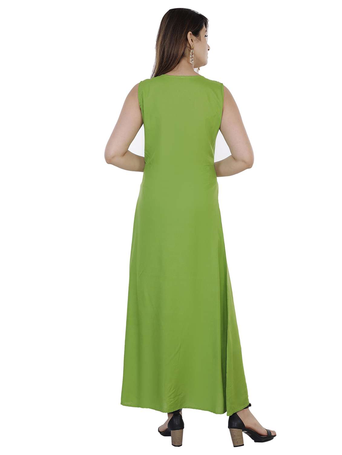 women solid sleeveless a-line kurta - 22339273 -  Standard Image - 2