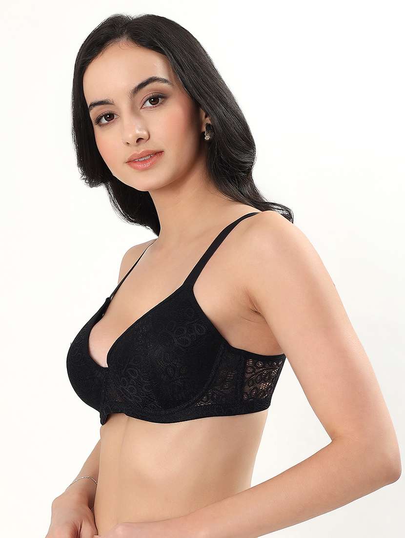 women self designed padded laced bra - 22339383 -  Standard Image - 2