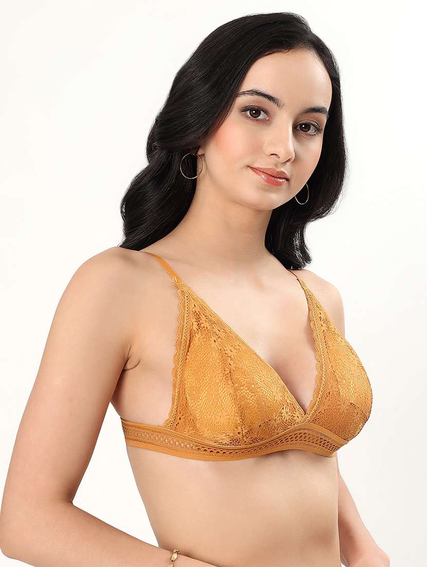 women self designed padded laced bra - 22339386 -  Standard Image - 2