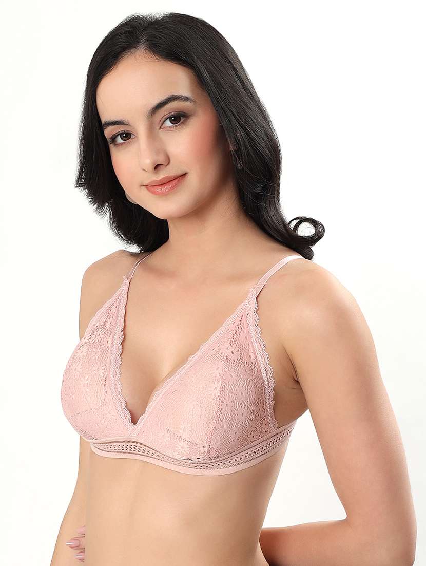 women self designed padded laced bra - 22339390 -  Standard Image - 2