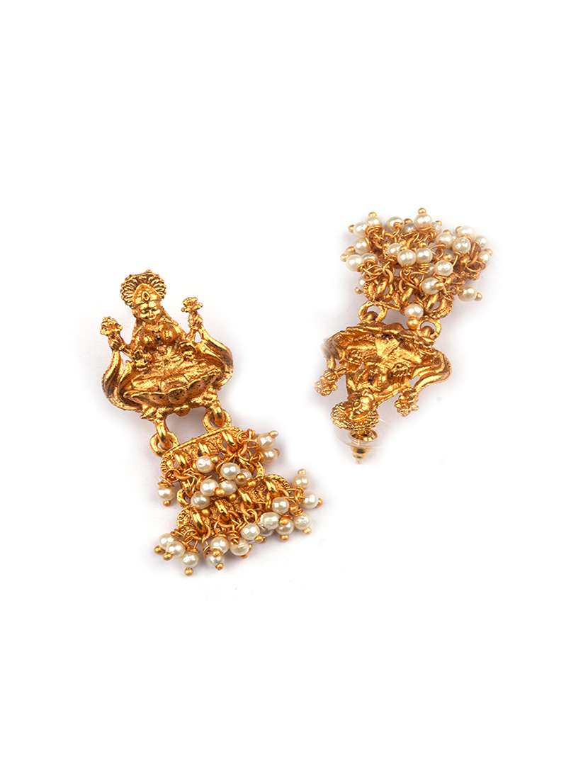 gold plated white goddess hydra earrings - 22339431 -  Standard Image - 2