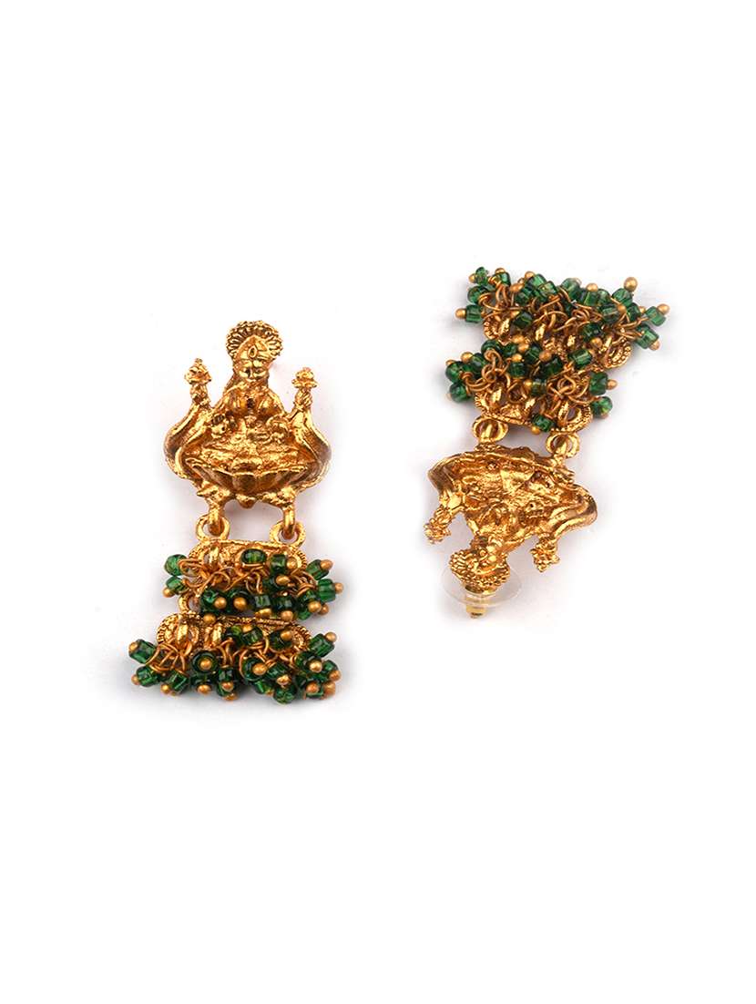 gold plated green goddess hydra earrings - 22339432 -  Standard Image - 2