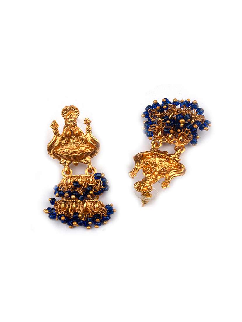 gold plated blue goddess hydra earrings - 22339434 -  Standard Image - 2