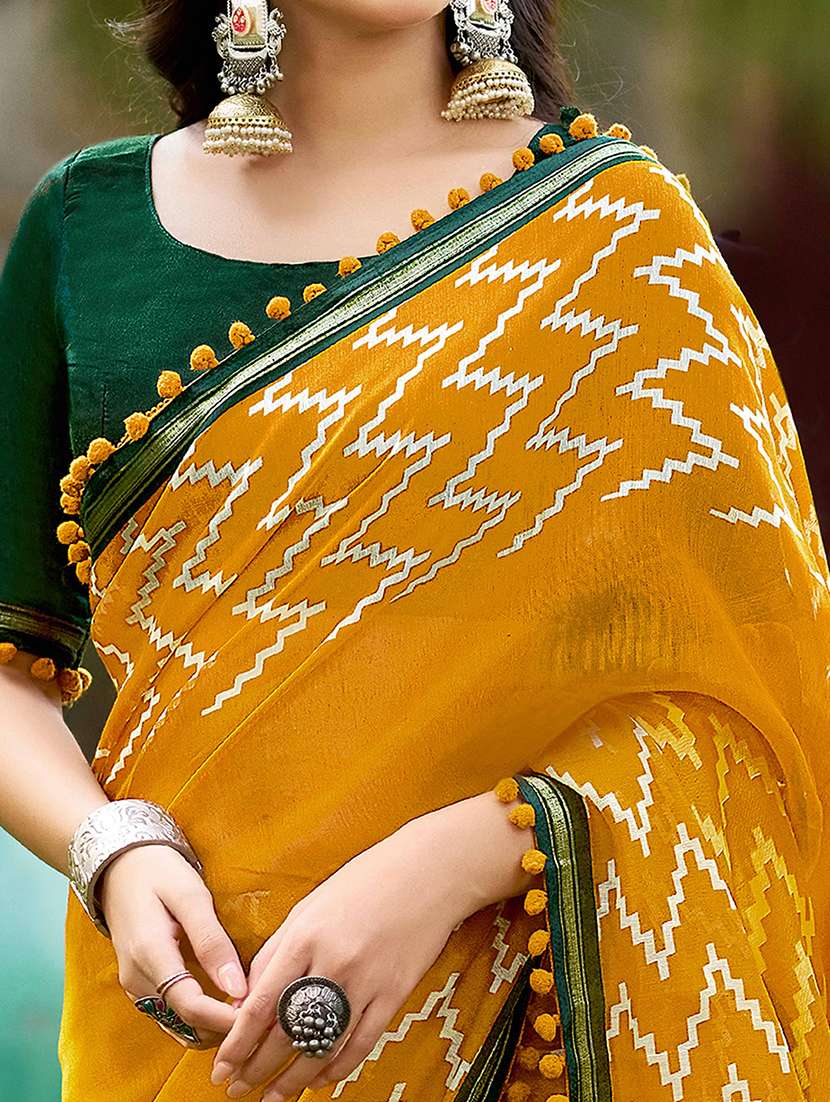 women printed casual wear saree with blouse - 22339479 -  Standard Image - 2