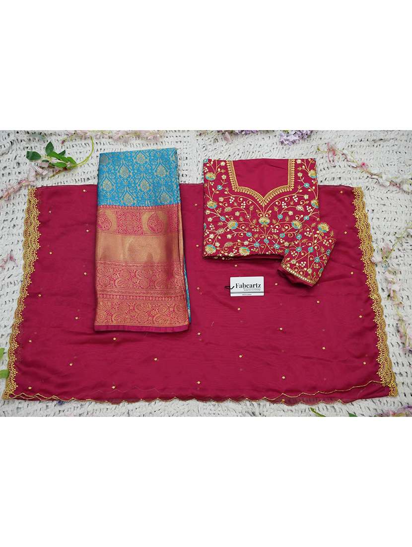 women self design south indian style unstitched lehenga choli set - 22339502 -  Standard Image - 2