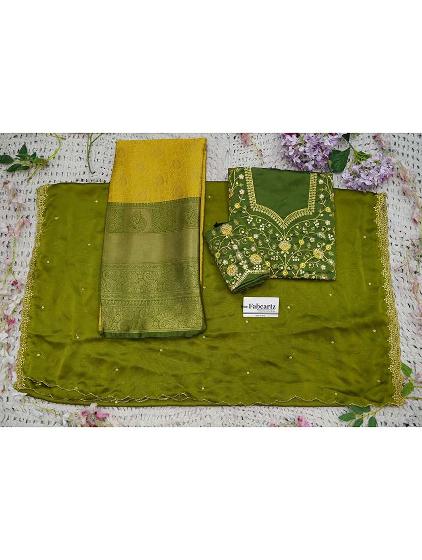 women self design south indian style unstitched lehenga choli set - 22339505 -  Standard Image - 2