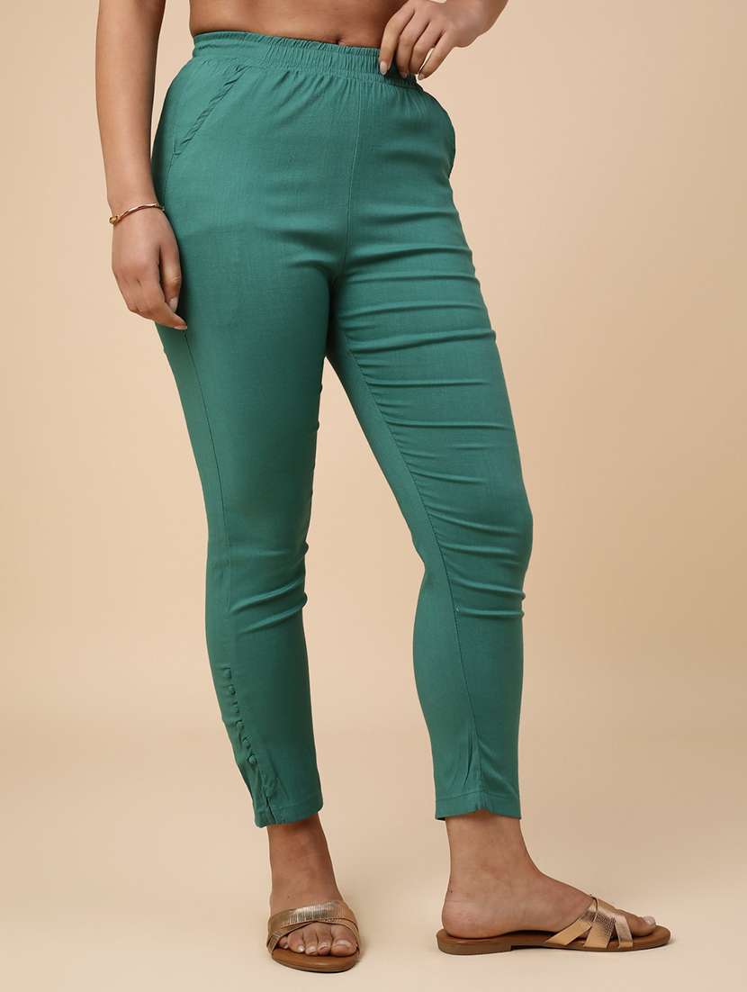 Green Cotton Tapered Pant - 22339550 -  Standard Image - 2