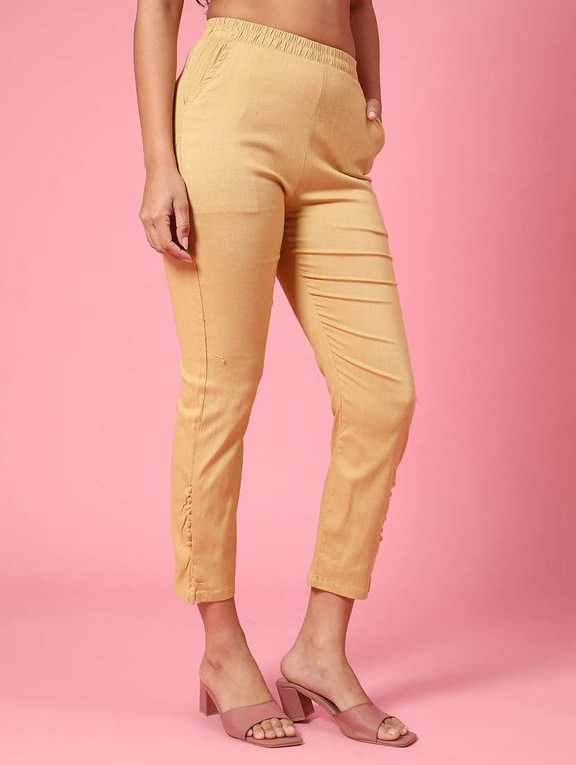 Beige Cotton Tapered Pant - 22339554 -  Standard Image - 2