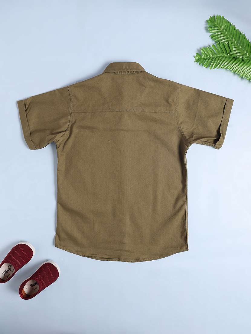 boys solid short sleeve collared shirt - 22339629 -  Standard Image - 2