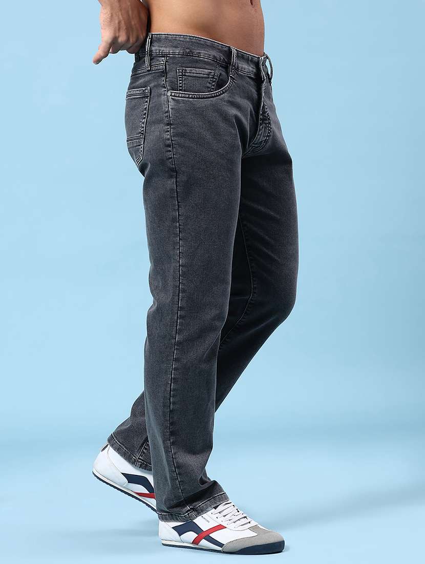 men plain mid rise full length straight jeans - 22339843 -  Standard Image - 2