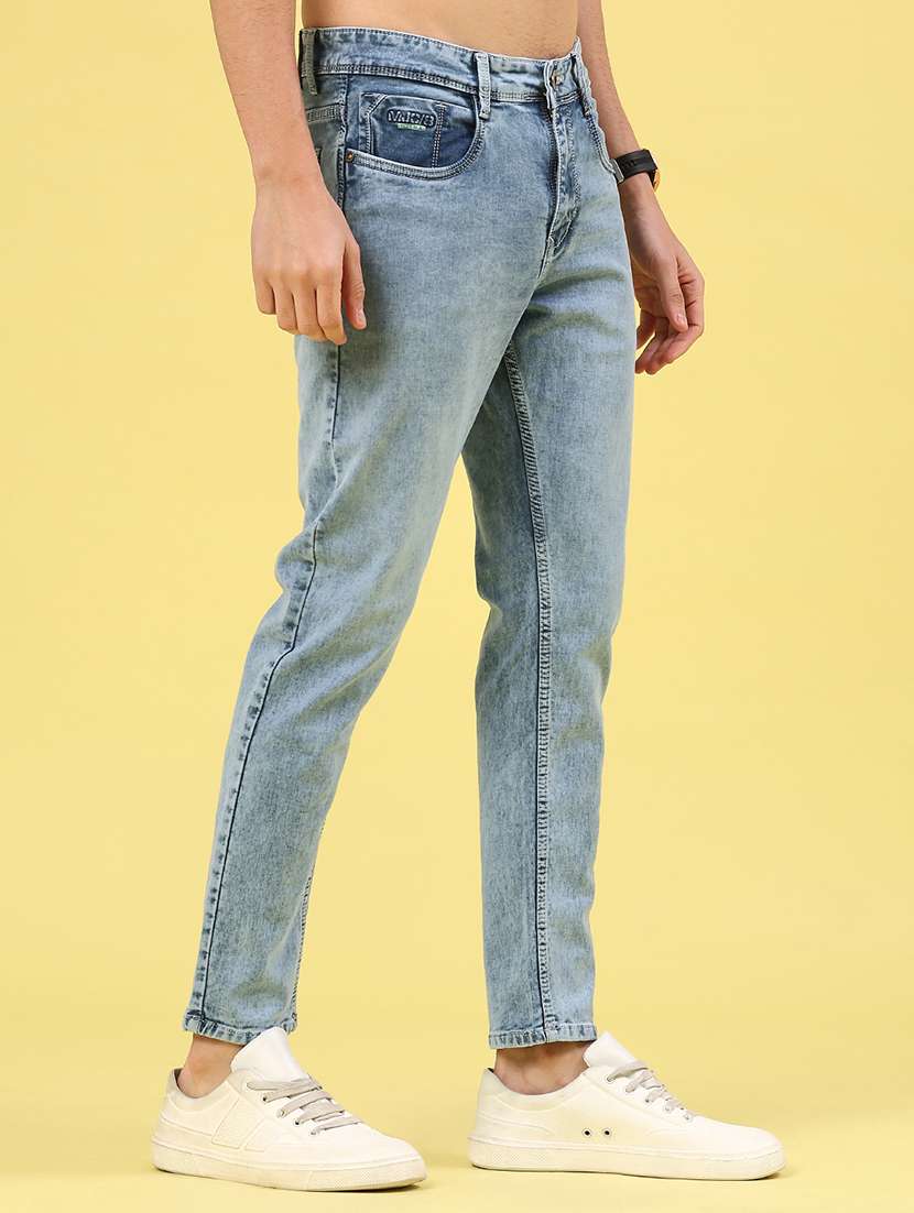 men washed mid rise ankle length slim fit jeans - 22339857 -  Standard Image - 2