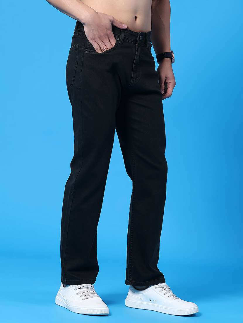 men plain mid rise full length straight jeans - 22339862 -  Standard Image - 2