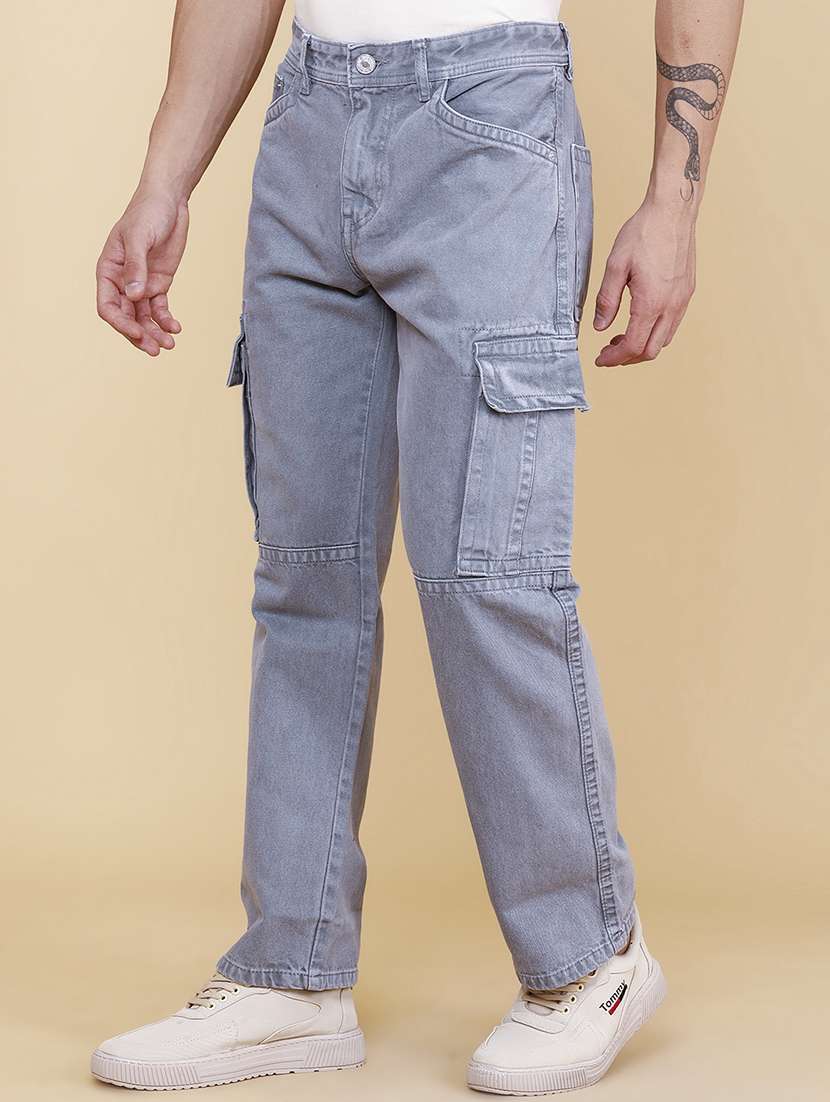 men solid mid rise regular fit cargo  - 22339870 -  Standard Image - 2