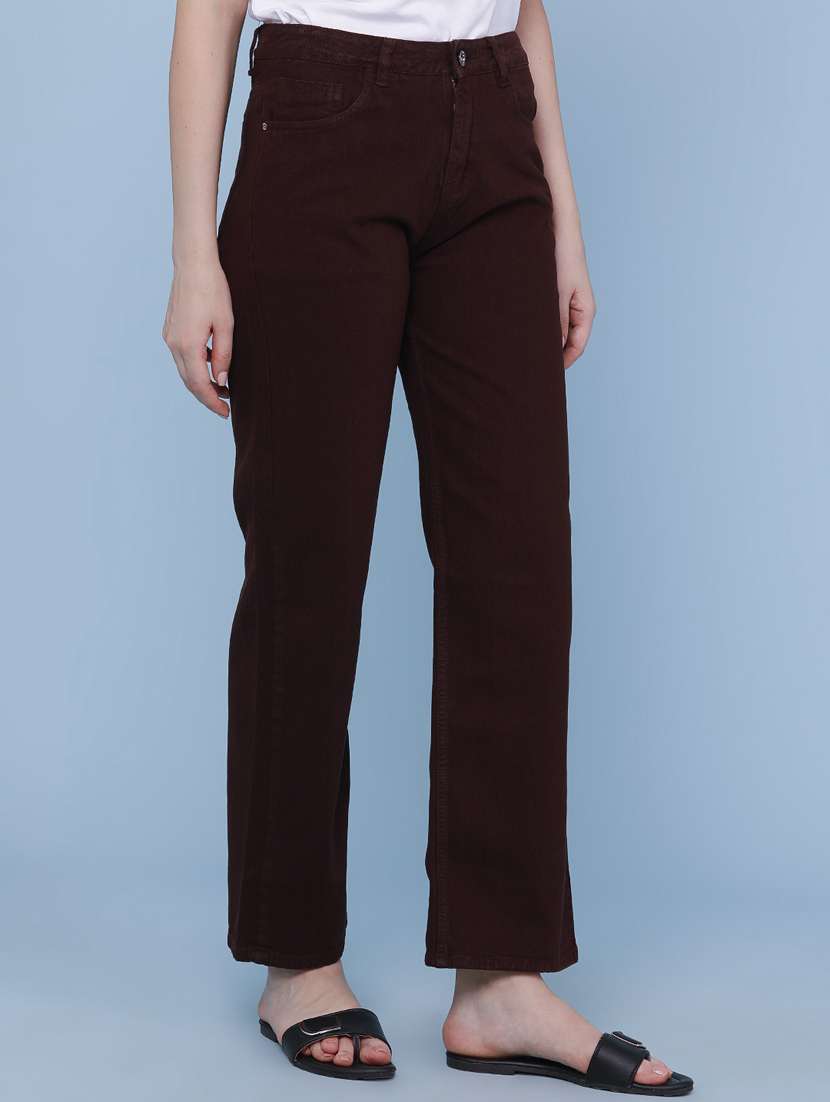 women solid mid rise straight fit jeans - 22339916 -  Standard Image - 2