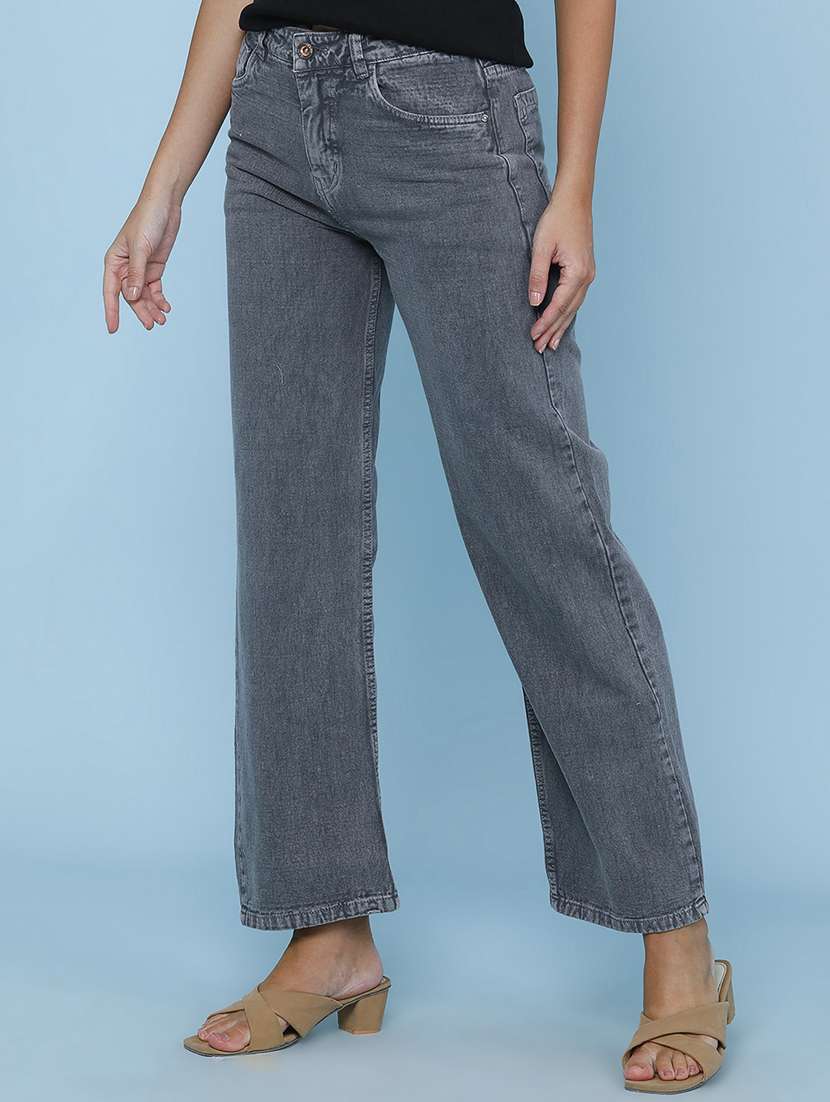 women plain high rise straight fit jeans - 22339917 -  Standard Image - 2