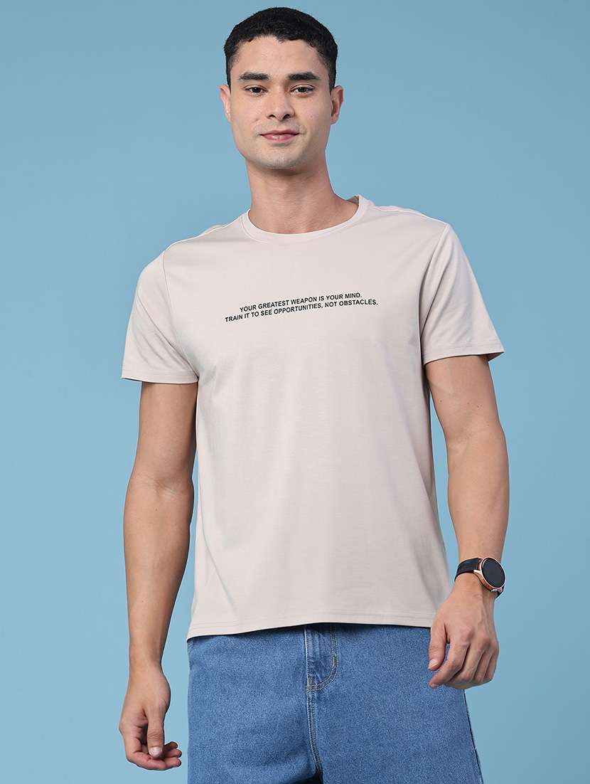 Men Printed Round Neck Regular Fit T-shirt - 22339976 -  Standard Image - 2
