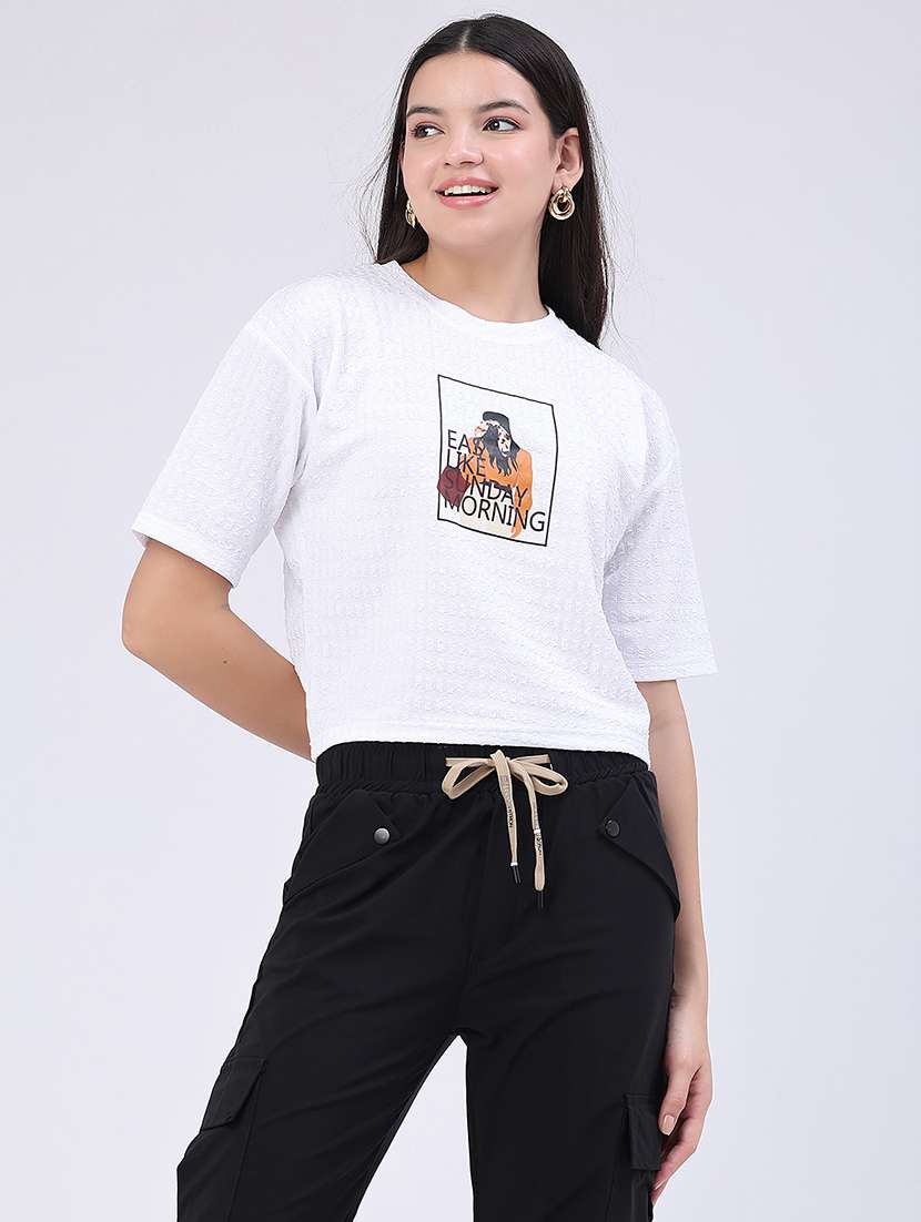women printed short sleeves regular fit t-shirt - 22340038 -  Standard Image - 2