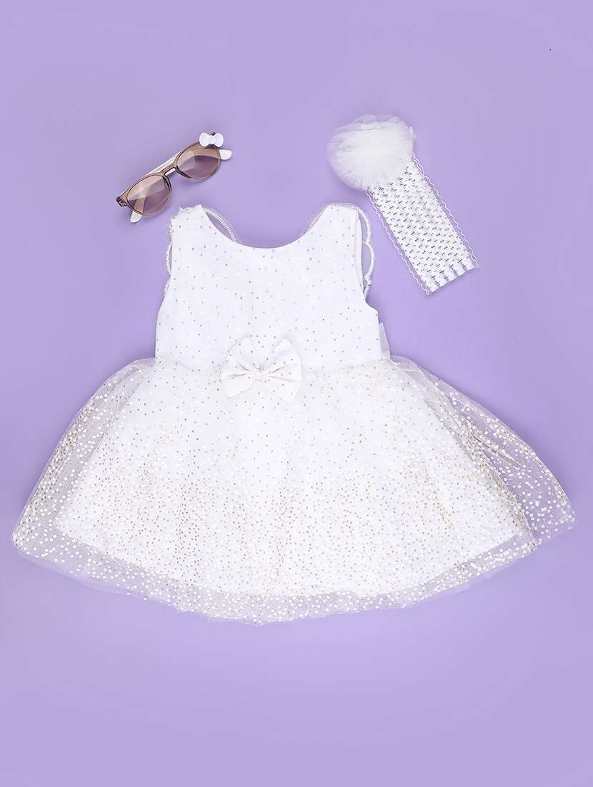 white cotton infant frock - 22340047 -  Standard Image - 2