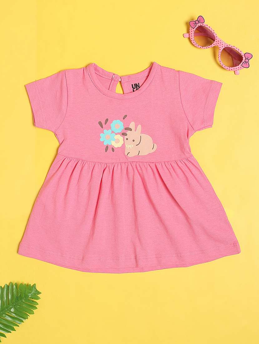 Girls Pack Of 3 Printed Round Neck Frock - 22340052 -  Standard Image - 2