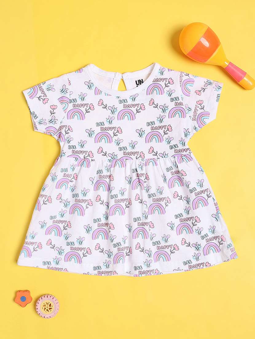Girls Pack Of 3 Printed Round Neck Frock - 22340054 -  Standard Image - 2
