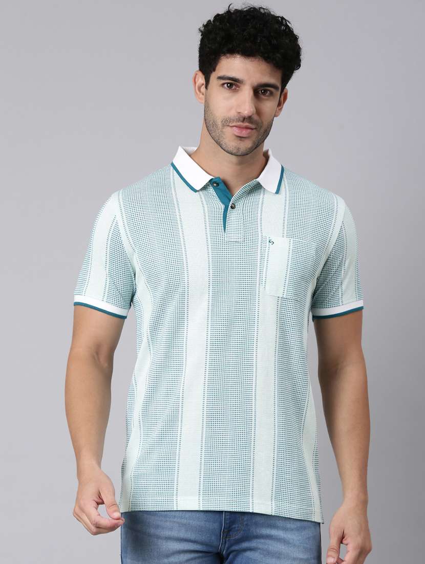 men printed short sleeve slim fit polo t-shirt