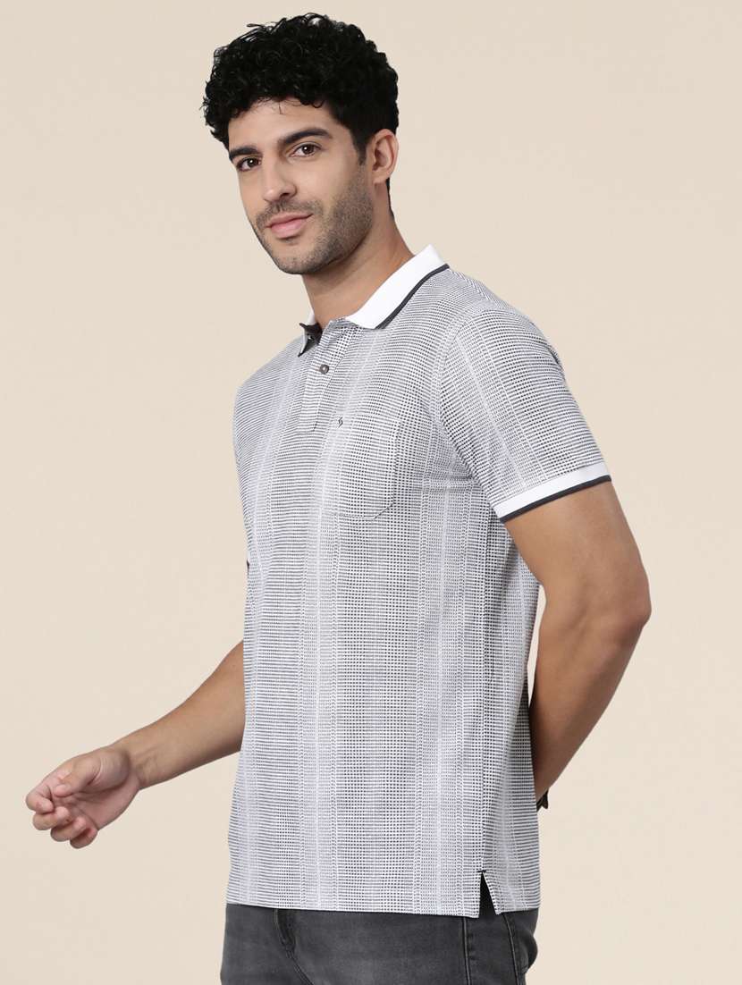 Men Printed Short Sleeve Slim Fit Polo T-shirt - 22340172 -  Standard Image - 2