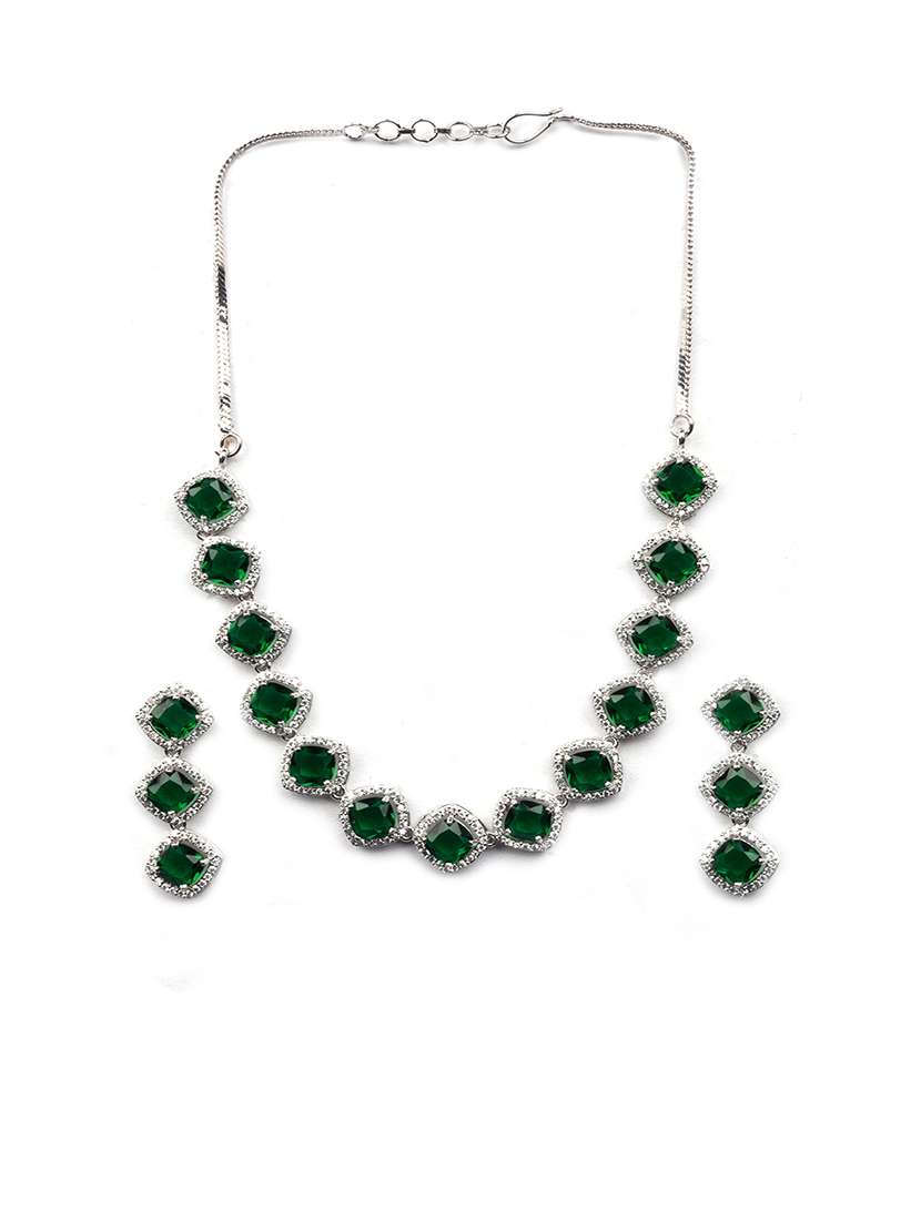 women cz stone ad necklace and earring set - 22340707 -  Standard Image - 2