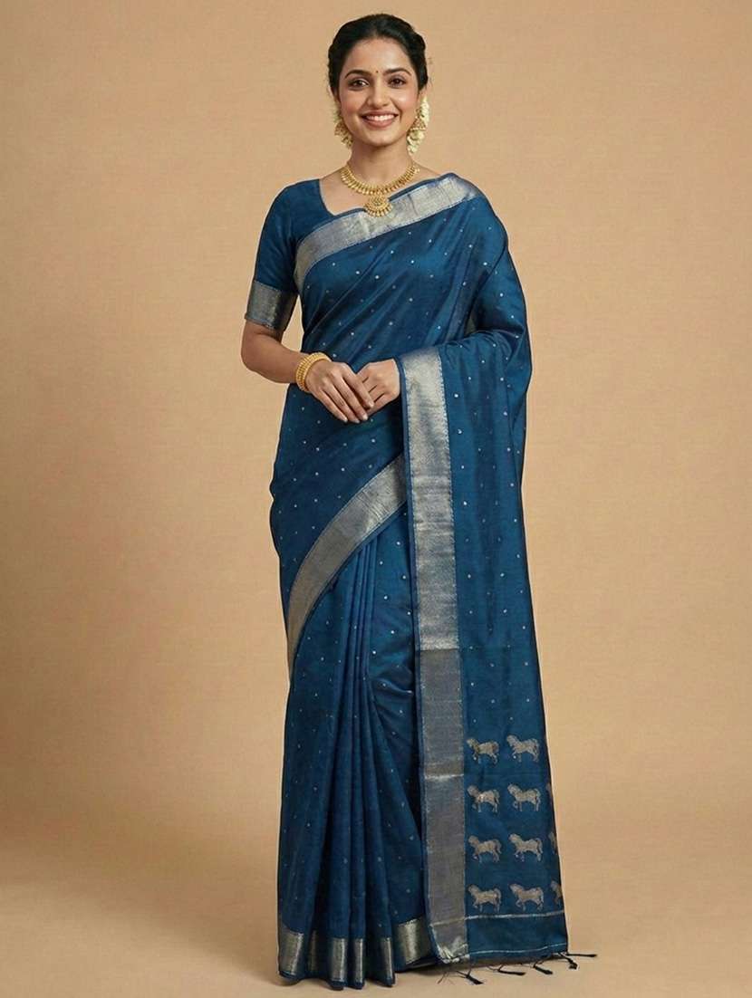 women self design banarasi saree with blouse