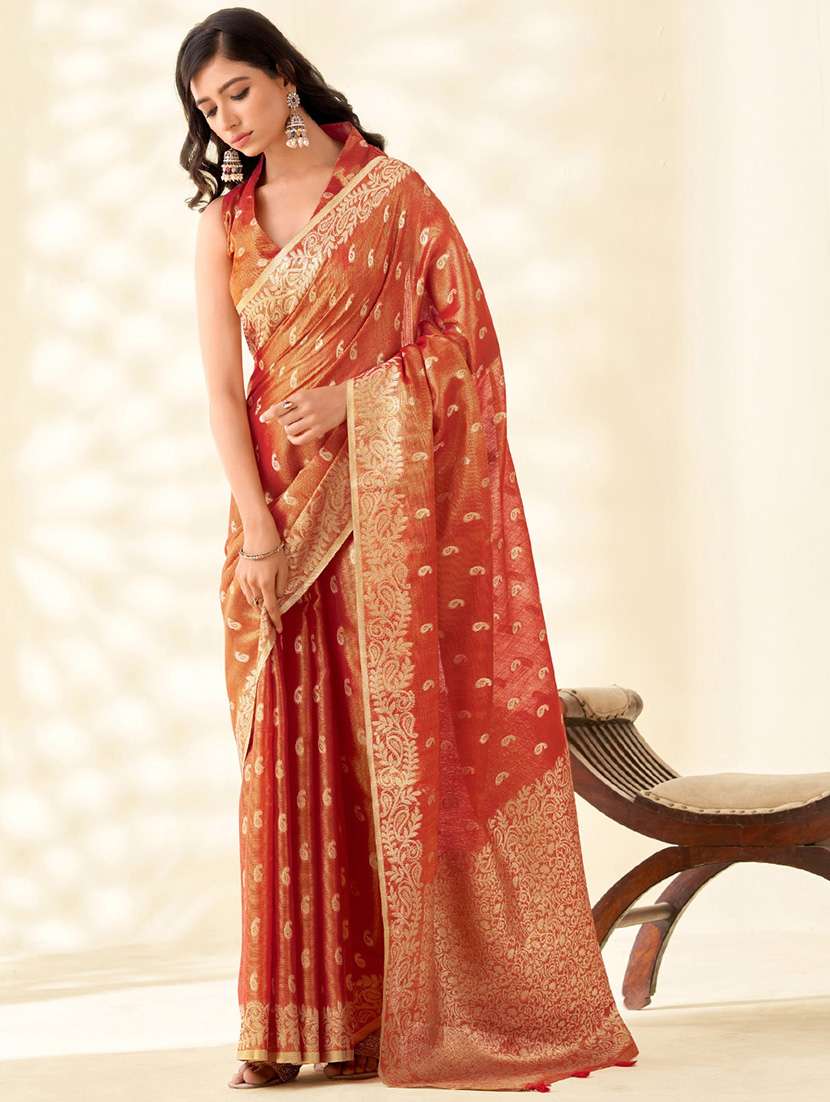 women self design southern silk saree with blouse