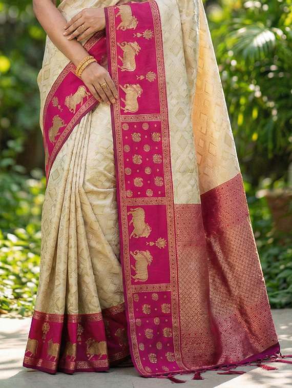 women self design kanjivaram saree with blouse - 22340781 -  Standard Image - 2