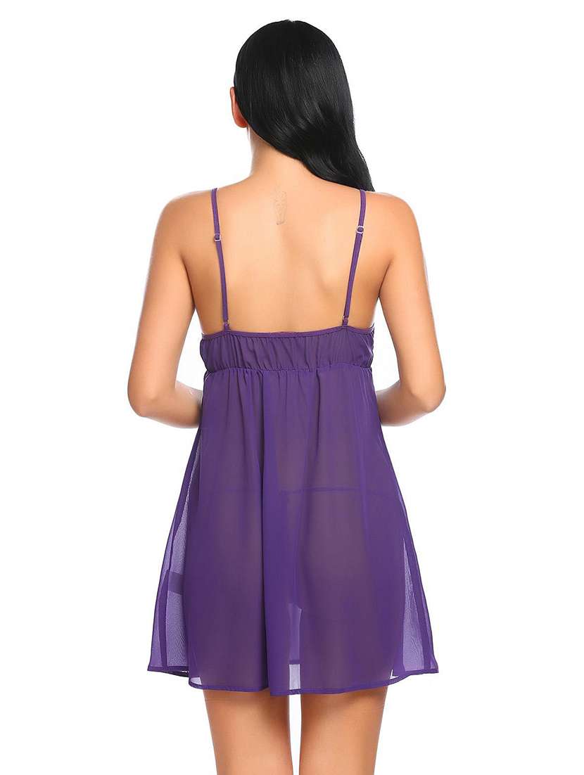 Women Self Designed Sleeveless Babydoll - 22340833 -  Standard Image - 2
