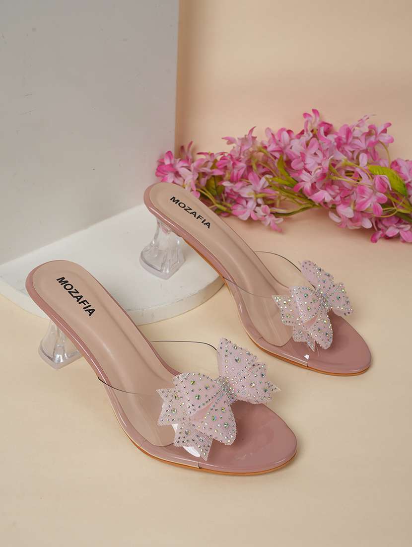 women solid slip on sandals