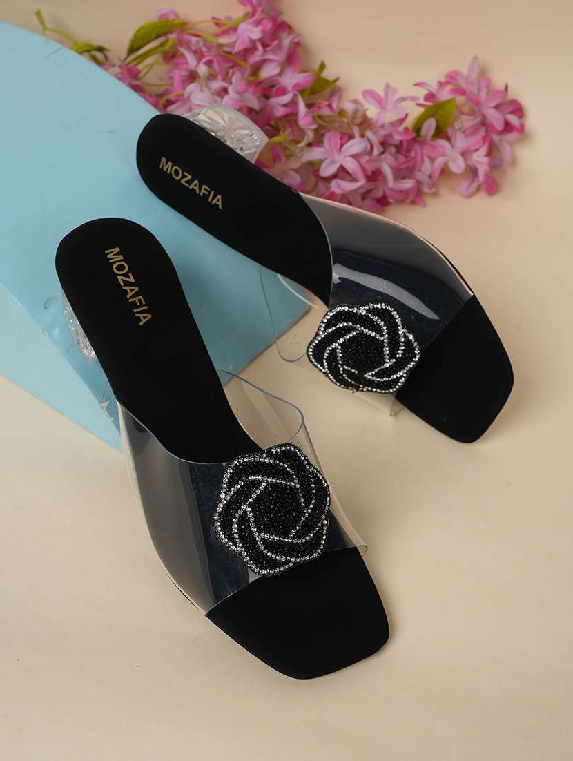 women solid slip on sandals